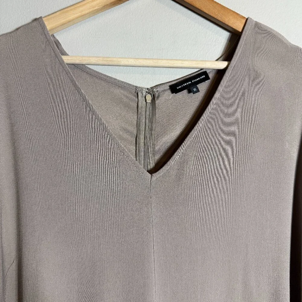 Universal Standard Kia Wide Leg Crop Jumpsuit Women's XL (26-28) Tan Minimalist